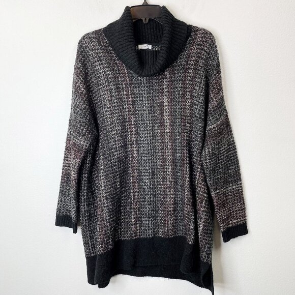 J. Jill Pure Jill Oversized Boxy Sweater XS/S Small Black Mock Neck Tunic - Picture 1 of 10